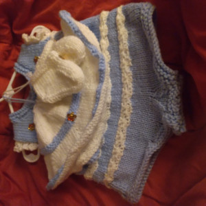 Knitted newborn girls romper