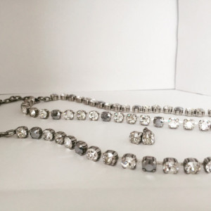 Genuine swarovski element jewelry set, bridal jewelry set, silver jewelry,