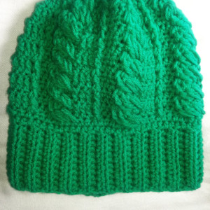 Stylish, Beautiful, Handmade Acrylic Crochet Cable Beanie Hats for Men, Women- 12 Colors - Red, Black, Grey, Pink, Blue, Green, Brown & More
