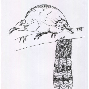Bluebird Blue Bird Black and White Original Art Illustration Drawing Ink Nature Animal Home Decor 8 x 7