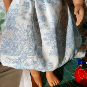 Ready To Ship - Hand sewn, heirloom quality tailored toile skirt - 18" doll clothes - Hand sewn, heirloom quality