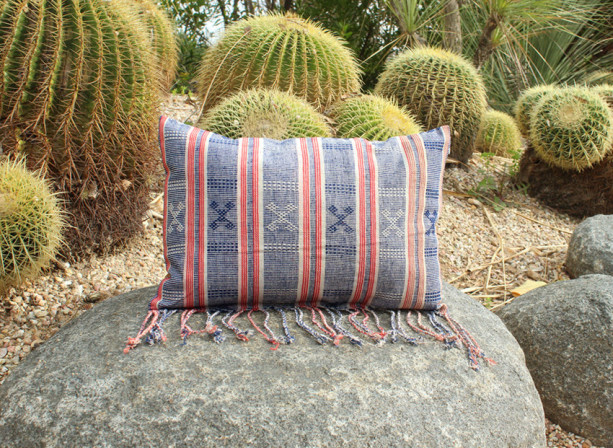 Sumba "Dutchie" Hand-Woven Ikat 18 x 12.5 inches Pillow Cover, Traditional Fabric, Dutch pattern, Modern Decorative Pillow Case with hand-loomed details