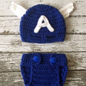 Captain America Inspired Costume/Captain America Hat/Captain America Shield/Baby Photo Prop- MADE TO ORDER