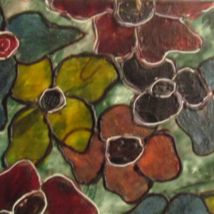 Flowers For You - Floral Encaustic Modern Wax Art Painting - Free Shipping - 12 x 12