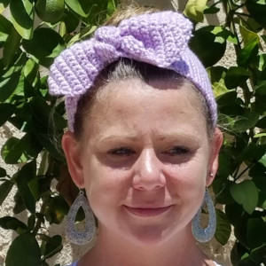 Retro Bunny Ear Messy hair headband,hand crocheted for women and girls, great for runners/bikers/outdoor activities with a flare of fashion!