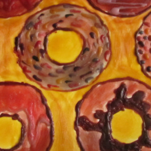 Donut - Modern Encaustic Wax Art