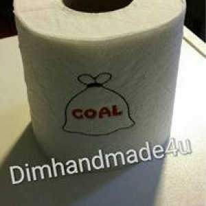 Coal Embroidered Toilet paper. Great gift! Comes gift wrapped!