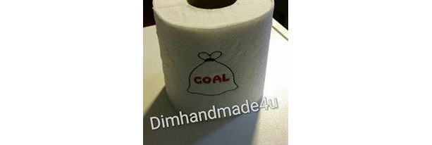 Coal Embroidered Toilet paper. Great gift! Comes gift wrapped!