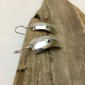 Silver Synclastic Earrings-Light Texture