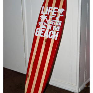 Life is Better at the Beach 2 - Beach Decor - Hanging Surfboard Sign