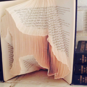 Schnauzer Book Origami - Upcycled Book - Schnauzer Folded Book Art