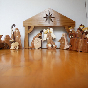 intarsia nativity set