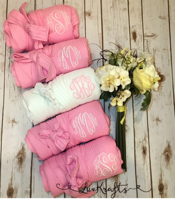Momogrammed Robe set of 6, Personalized Robe, Bridesmaid Robes, Bridesmaid Gift, Robe,  Wedding Robe, Bridal Party Rob