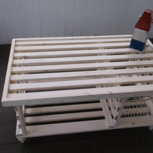 Handmade Wooden Lobster Trap Coffee Table, White Finish! Free Shipping!