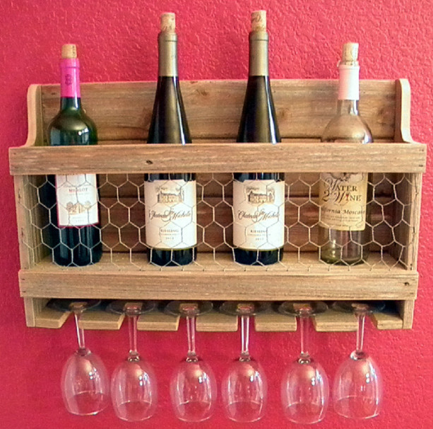Wine Rack, Rustic Wine Storage, Handcrafted Wine Rack