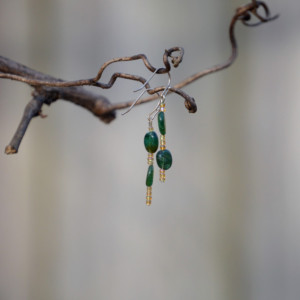 Yellow and Green Earrings