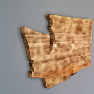 Rustic Washington State Sign/Plaque, add a heart to your loction