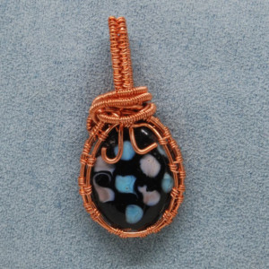 Lampworks Bead in Woven Wire Pendant
