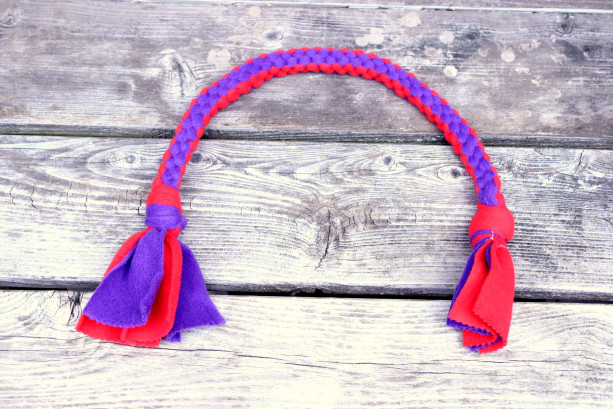 Interactive Tug Toy For Medium to Large Dogs, Fetch Dog Toy, Fleece Pull Toy For Your Dog, Red Hat Society Colors Tug Toy For Your Dog, Hand Crafted Tug Toy