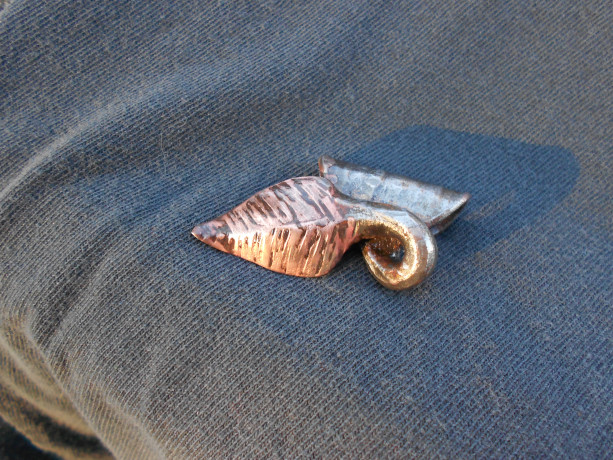 Coppered Leaf Pendant