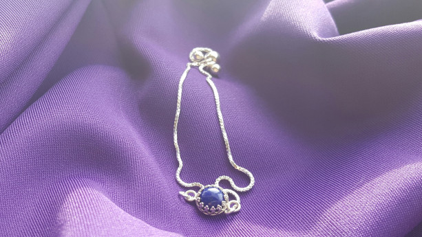 Lapis lazuli sterling silver bracelet 