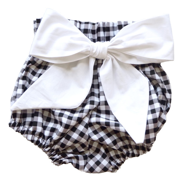 High Waist Bloomer | Black Gingham with White Bow