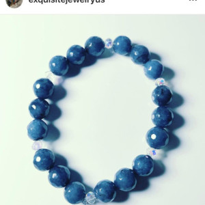Exquisite, Gorgeous Blue Jade/Crystal Bracelet