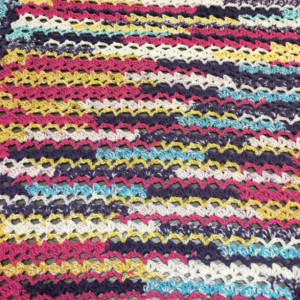 Handmade ceochet childs multicolored blanket