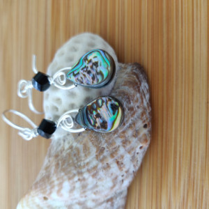 Silver Paua shell earrings