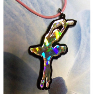 ballerina necklace,dance charms,dance necklace,holographic