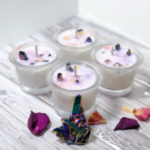 Unicorn Rainbow Aura Candle Set, Essential Lavender Oil, Vanilla Oil, Aromatherapy, Soothing, Calming