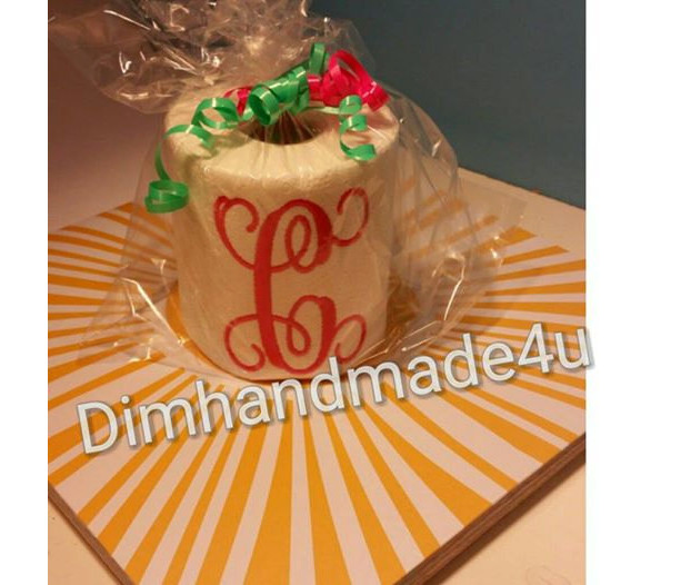 Monogram embroidered Toilet paper. Great gift! Comes gift wrapped!