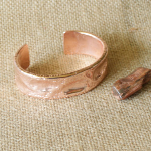 Copper Textured Air Hammered Cuff
