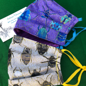 Golden Beetle or Purple Beetle Hand Sewn 100% Cotton Mask