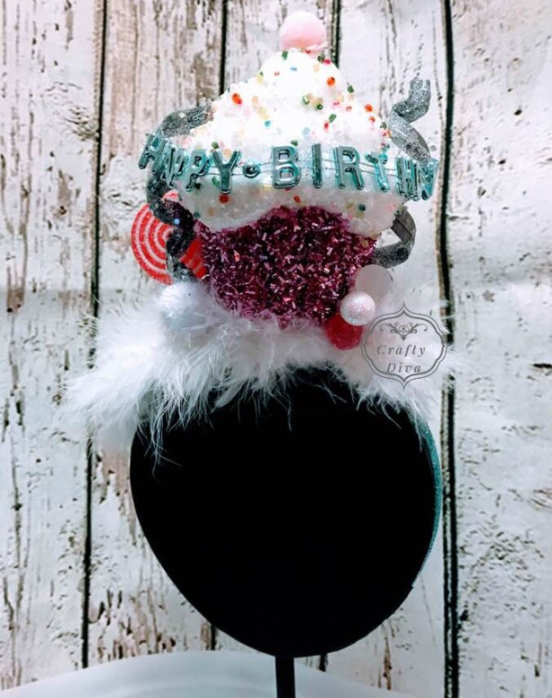 Happy Birthday Candy Cup Cake Headband