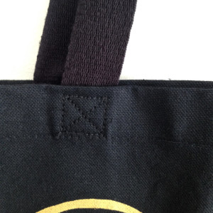 Gold Cat canvas tote bag, black canvas tote, reusable bag, funny | aftcra