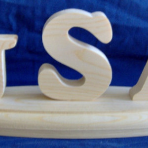 Wooden Monogram on an Oval Base. Free Shipping!