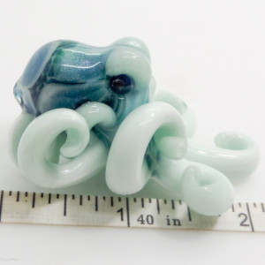 The Winter Sky Kracken Collectible Wearable  Boro Glass Octopus Necklace / Sculpture Made to Order