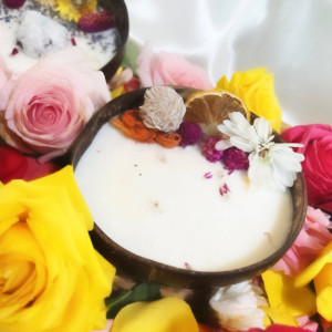  Custom Candle | Coconut Shell Candle | Chakra Healing Candle | Intention Candle | Manifestation Candle | Soy Wax Candle | Crystal Candles | Coconut Shell | Vegan
