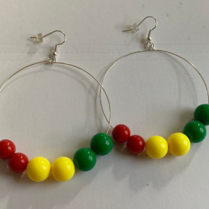 Rasta Jamaica africa hoop earrings