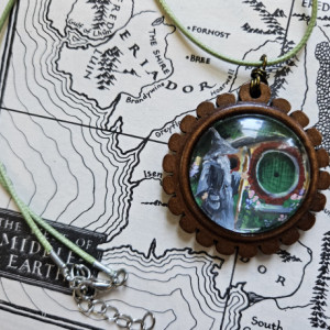 Hobbit Inspired Hand-Painted Pendant Necklace