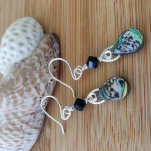 Silver Paua shell earrings