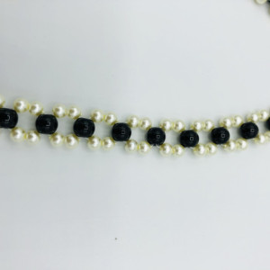 15+” Black and Pearl Choker Necklace 