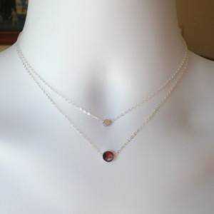 Tiny Silver Dot Necklace - Silver Circle Necklace - Sterling Silver Necklace - Tiny Necklace - Christmas Gift