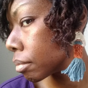 frida kahlo fringe earrings native tassel afrocentric bold sky blue goddess