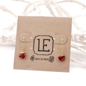 Red Ruby Swarovski Disc Earrings, Red Swarovski Disc Earrings