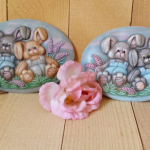 Two Bunny Plaques