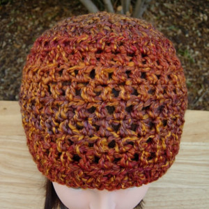 Dark Burnt Orange, Brown, Rust Lightweight Beanie Extra Soft Acrylic Crochet Knit Winter Women's Men's Hat Skullcap, Ready to Ship in 3 Days 