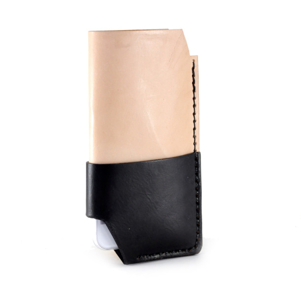iPhone 6 Leather Wallet in Black & Tan