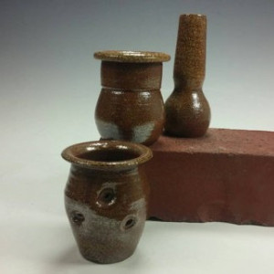 Three Bottles - Soda Fired Pottery Bud Vase